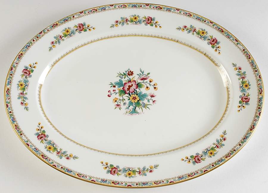Ming Rose (Smooth) 17" Oval Serving Platter by Coalport-1