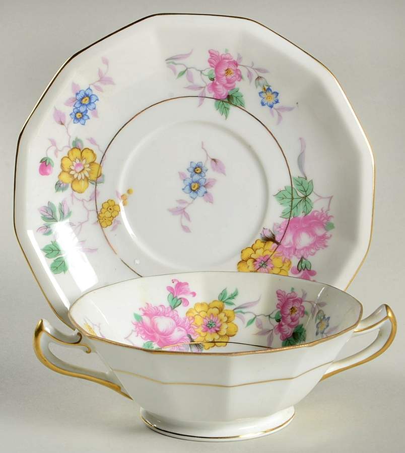 CIM59 Footed Cream Soup Bowl & Saucer Set by Crown Imperial-1