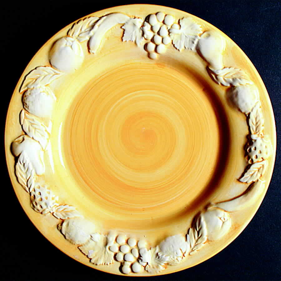 Fruit Relief Yellow Dinner Plate by Casafina-1