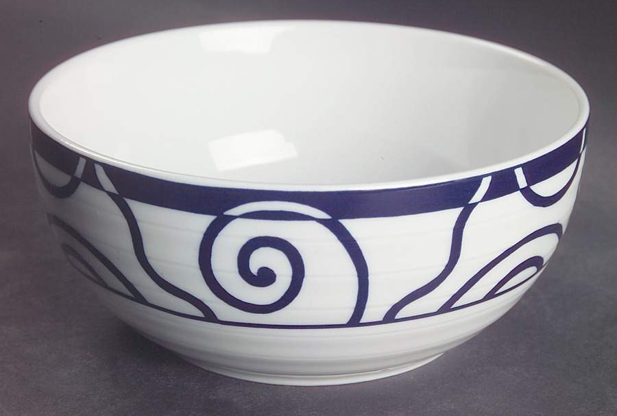 Blue Spiral Coupe Cereal Bowl by Crate & Barrel-1