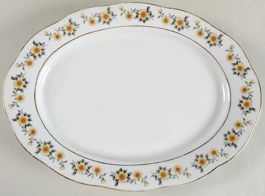 YSH22 14" Oval Serving Platter by Yong Sheng Porcelain-1