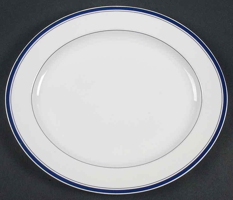Novi Blue 13" Oval Serving Platter by Cooks Club-1