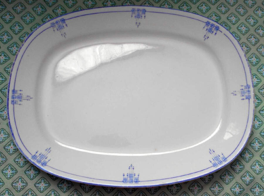 CRO204 13" Oval Serving Platter by Crooksville-1
