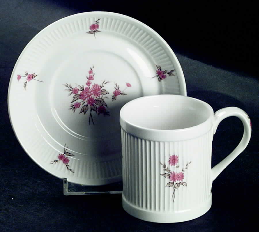 Dianne Flat Cup & Saucer Set by Crown Staffordshire-1
