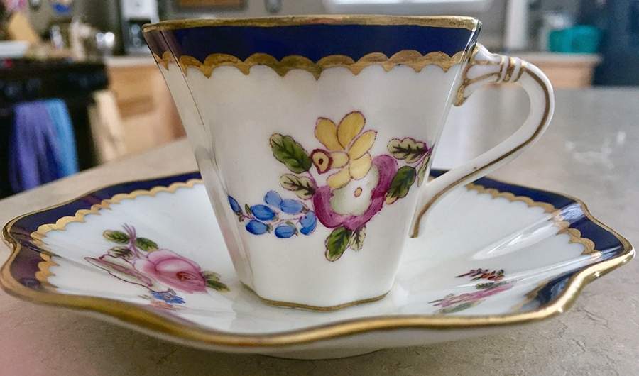 Dorlock Flat Demitasse Cup & Saucer Set by Coalport-1