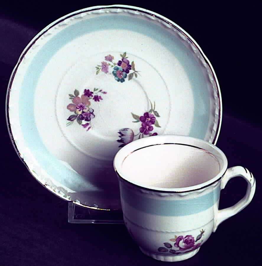 CRO208 Flat Demitasse Cup & Saucer Set by Crooksville-1