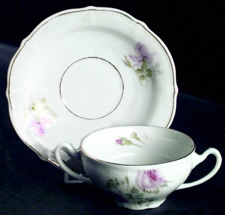 CTI161 Flat Bouillon Cup & Saucer by Carl Tielsch-1