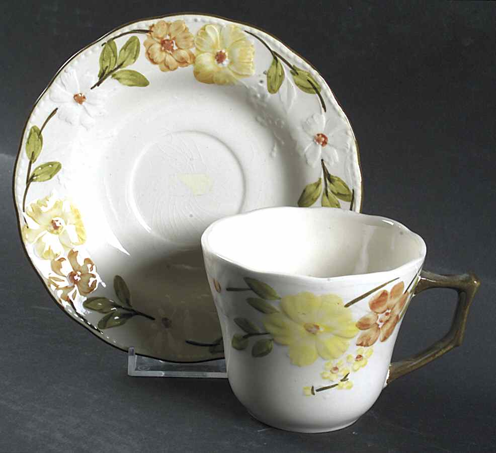 CF4 Flat Cup & Saucer Set by Cameo Florals-1