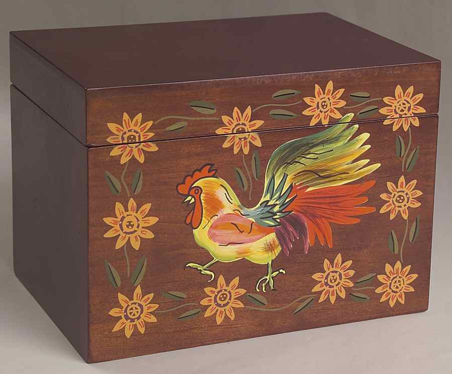 Sunrise Wood Recipe Box & Lid by Certified International-1