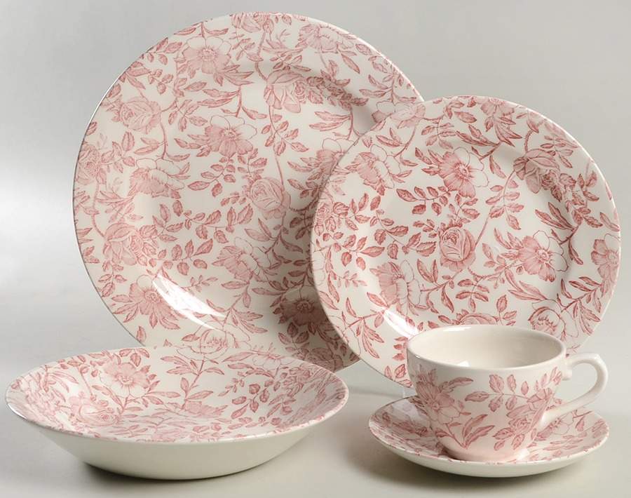 Pink Peony 5 Piece Place Setting by Churchill-1