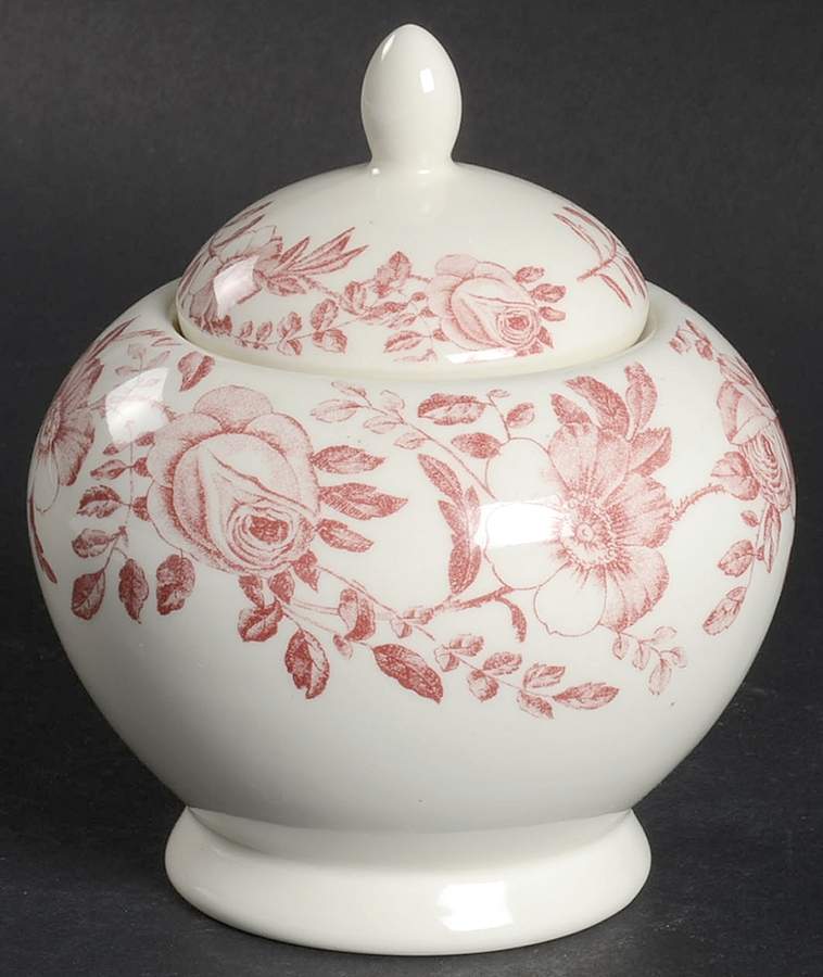 Pink Peony Sugar Bowl & Lid by Churchill-1