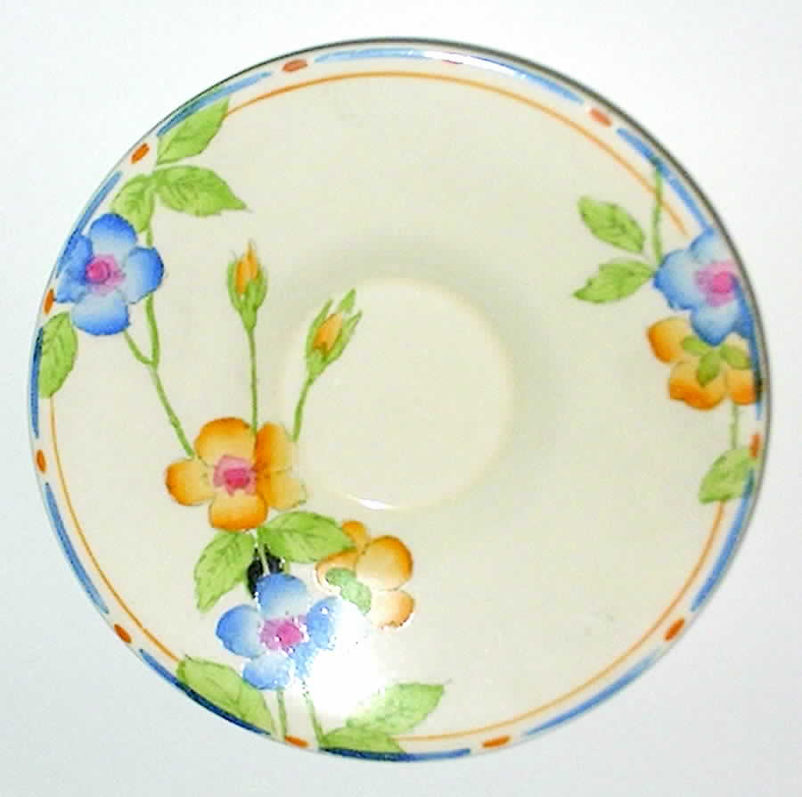 Rosemary (Blue-Yellow) Saucer by Crown Ducal-1