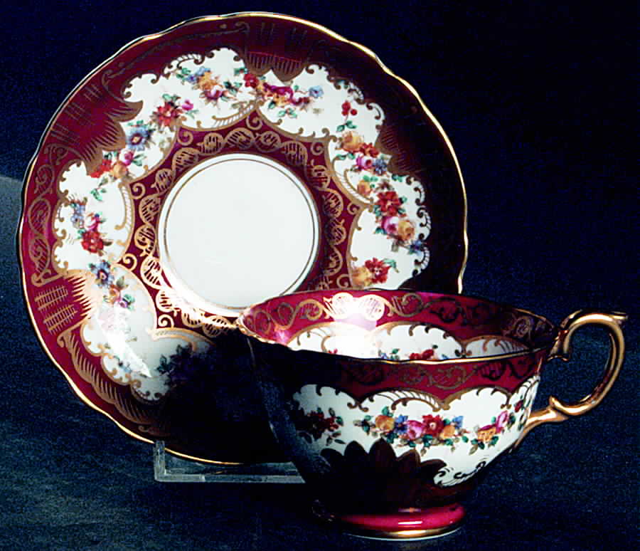 A15687 Footed Cup & Saucer Set by Crown Staffordshire-1