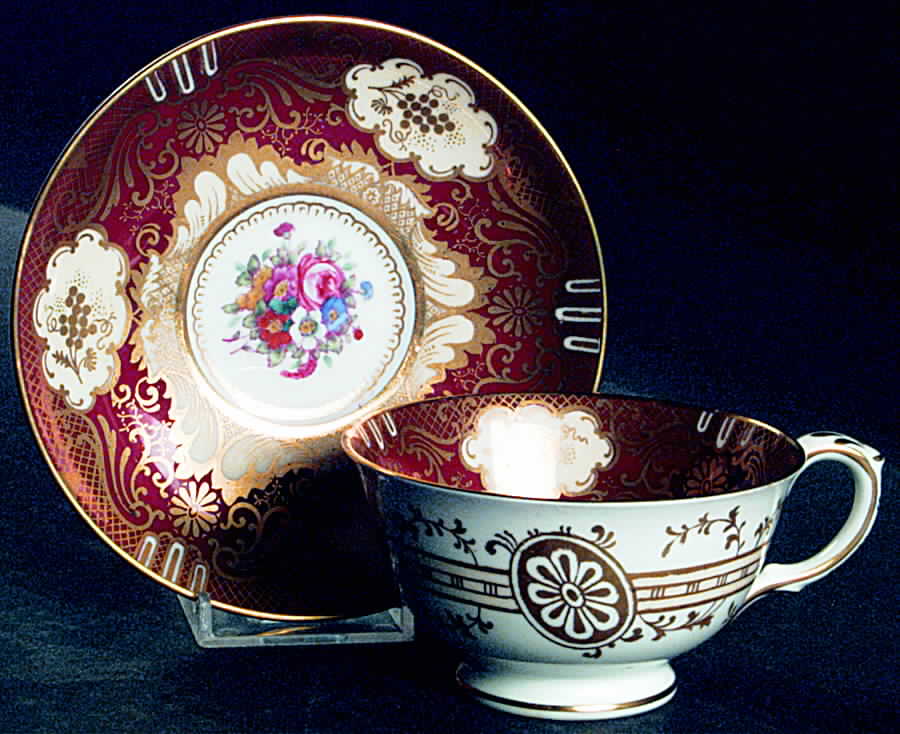 A13865 Footed Cup & Saucer Set by Crown Staffordshire-1