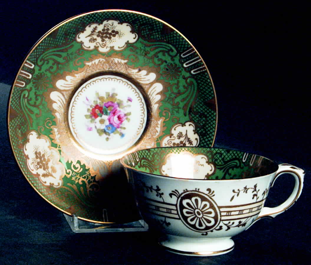 A13760 Footed Cup & Saucer Set by Crown Staffordshire-1