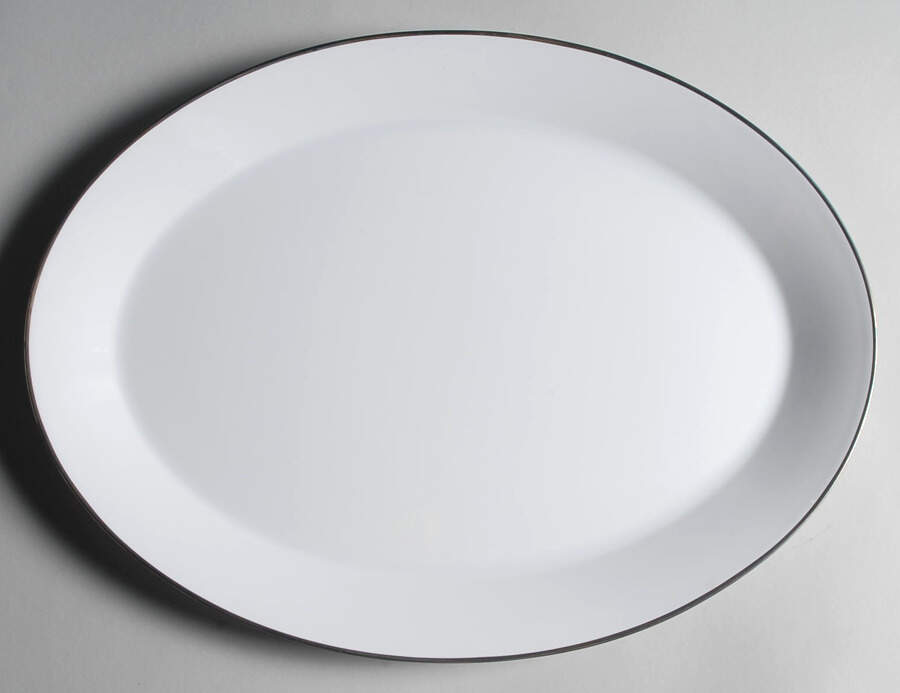 Platinum 15" Oval Serving Platter by Calvin Klein-1
