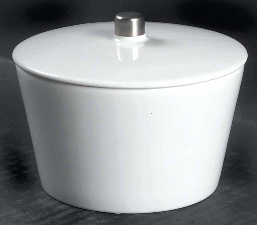 Platinum Sugar Bowl & Lid by Calvin Klein-1