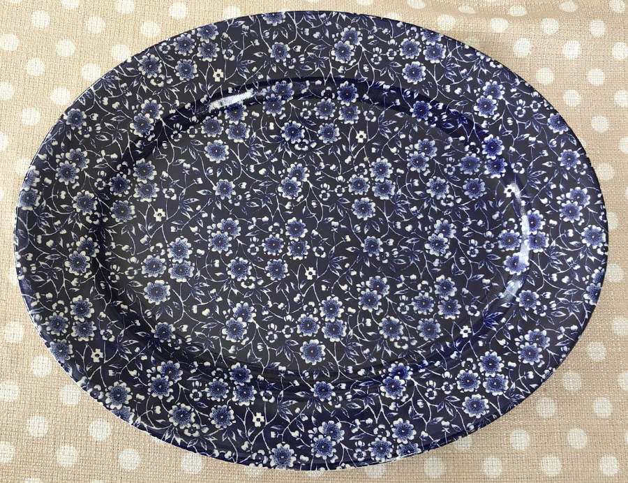 Calico Blue 12" Oval Serving Platter by Churchill-1