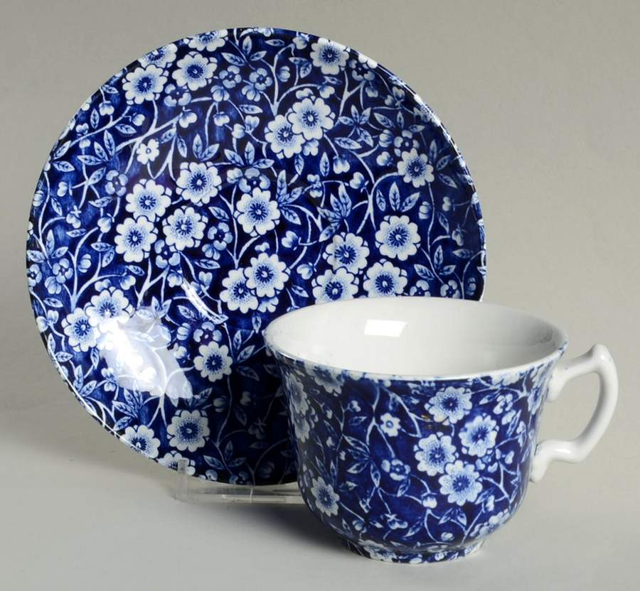 Calico Blue Flat Cup & Saucer Set by Churchill-1