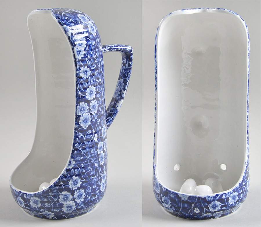 Calico Blue Handled Candleholder by Churchill-1