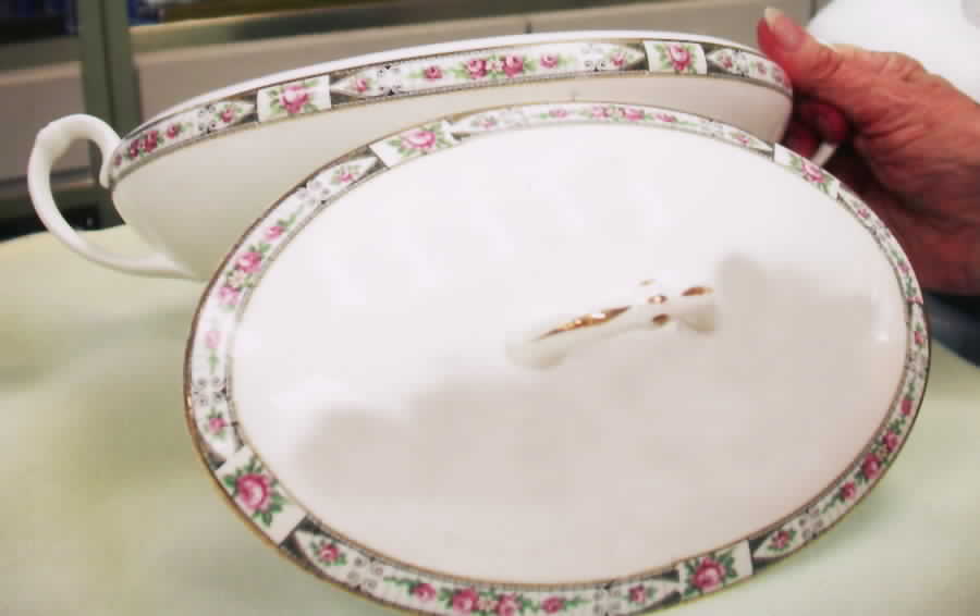 CRP105 Oval Covered Vegetable by Crown Potteries-1