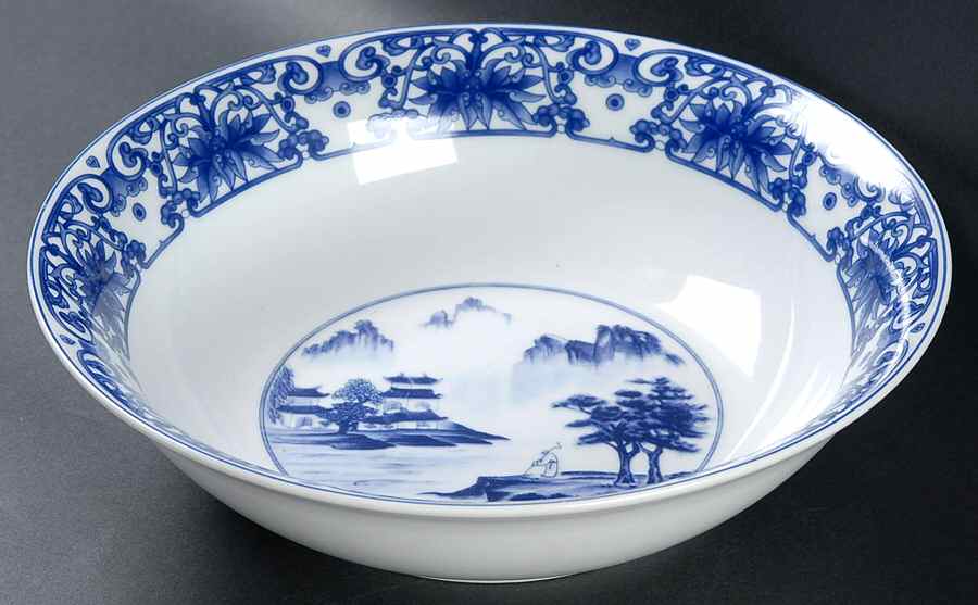 Canton Blue 9" Round Vegetable Bowl by China (Made in China)-1