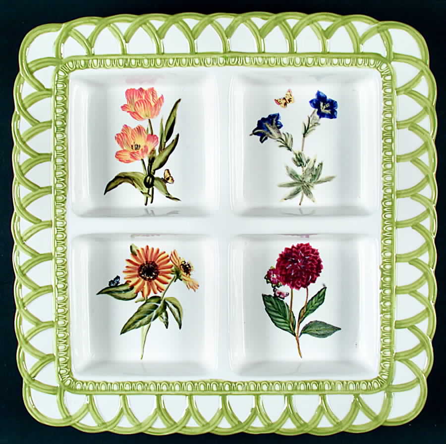 Hampton Garden Divided 4-Part Square Platter by Certified International-1