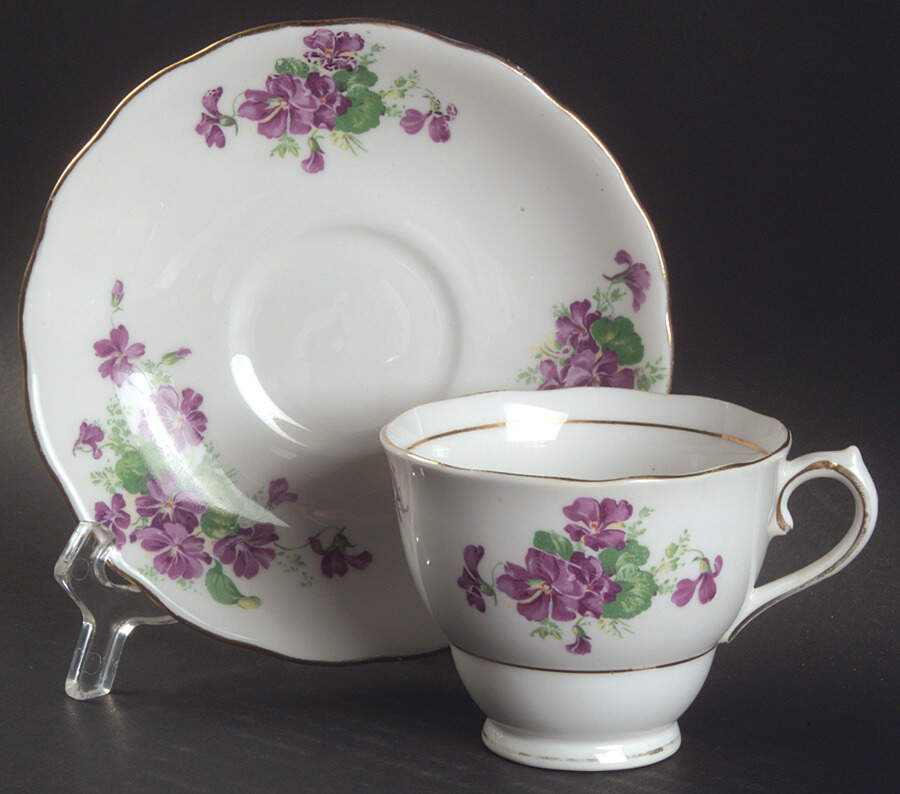 6616 Footed Cup & Saucer Set by Colclough-1