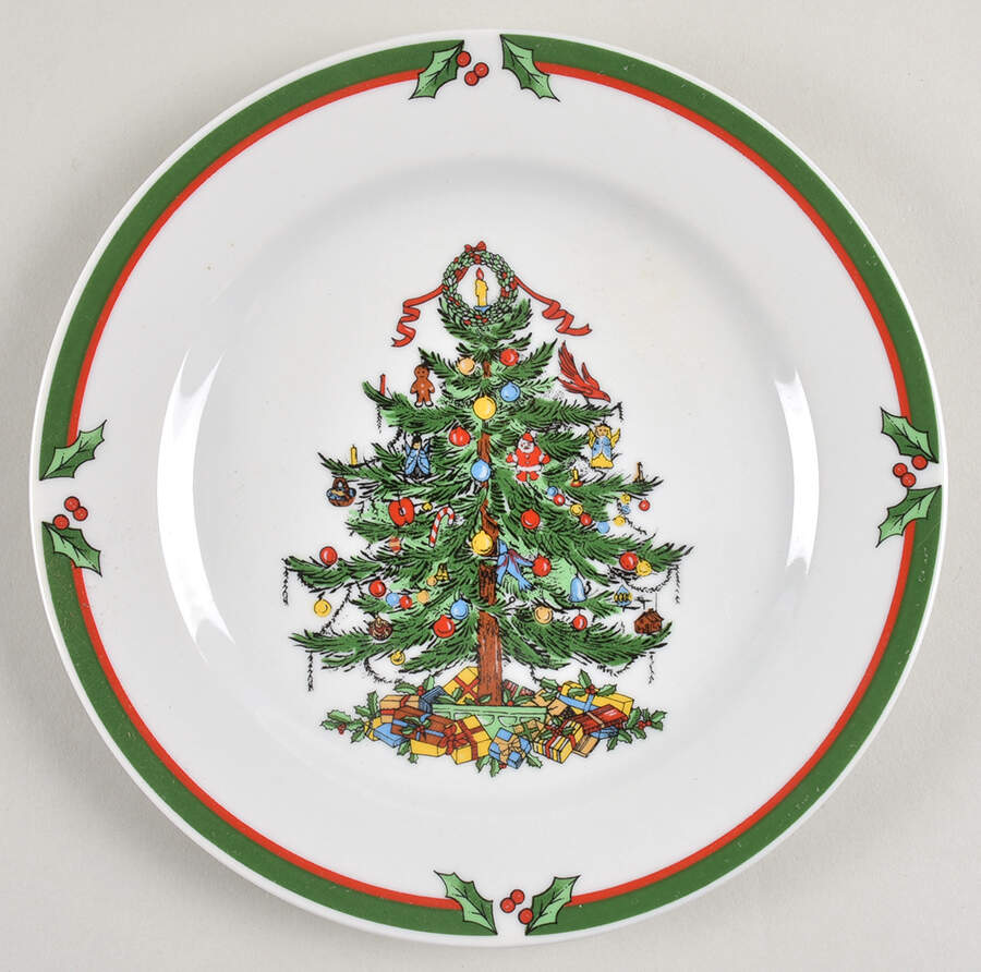 Candleglow & Holly Salad Plate by China (Made in China)-1