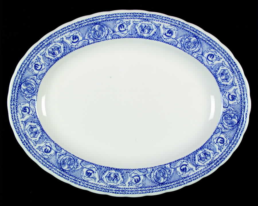 St. George Blue 13" Oval Serving Platter by Corona-Colombia-1