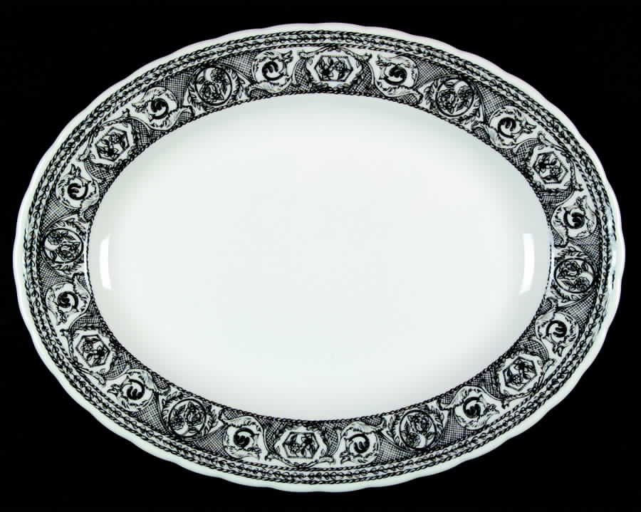 St. George Black 13" Oval Serving Platter by Corona-Colombia-1