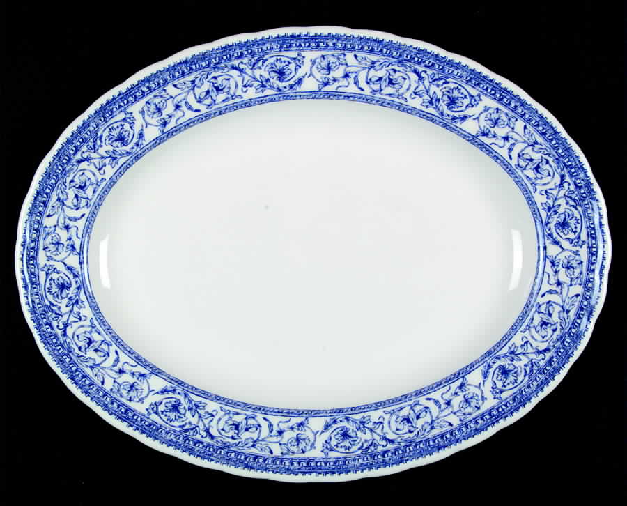 Mainville Blue 13" Oval Serving Platter by Corona-Colombia-1