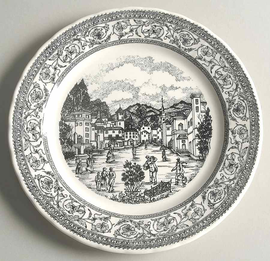 Mainville Black Salad/Dessert Plate by Corona-Colombia-1