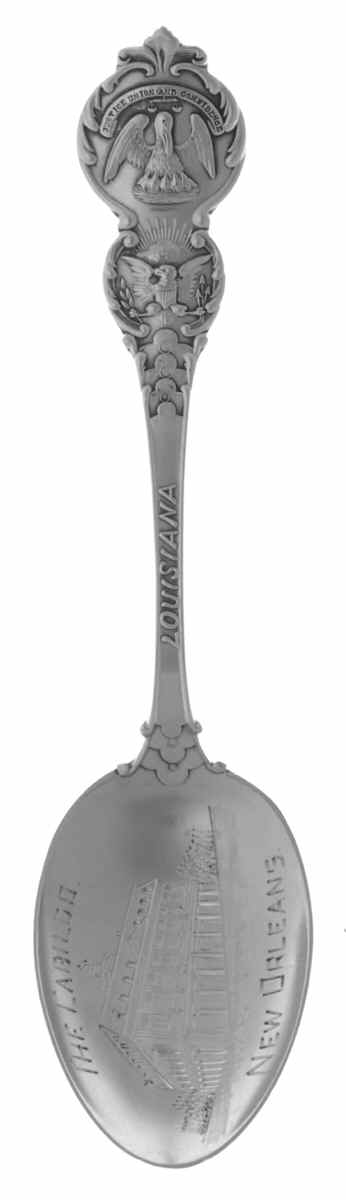 States & Cities Souvenir Spoons(Sterling) Louisiana Five O'Clock Spoon by Watson-1