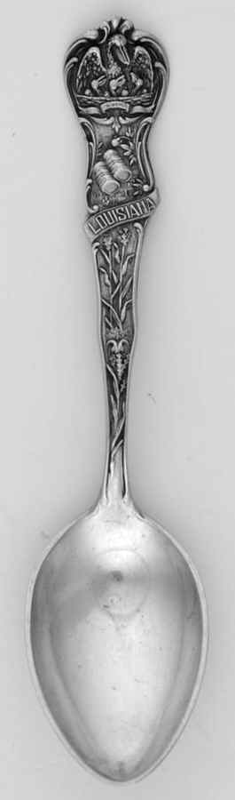 States & Cities Souvenir Spoons(Sterling) Louisiana Demitasse Spoon by Watson-1