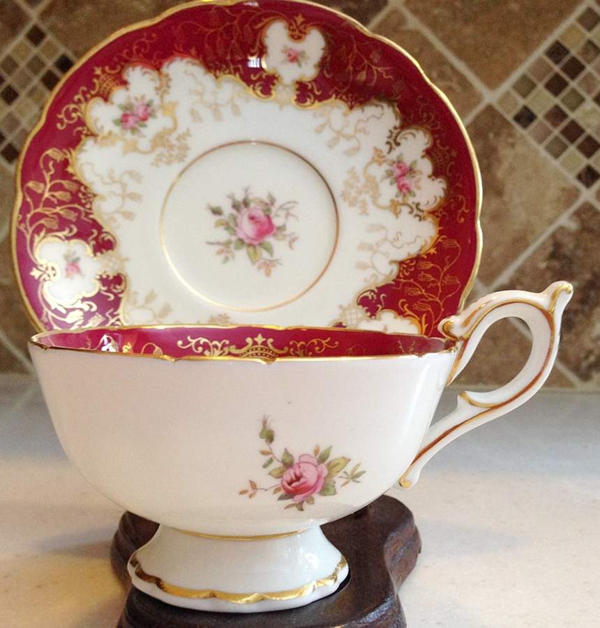 7126a Footed Cup & Saucer Set by Coalport-1