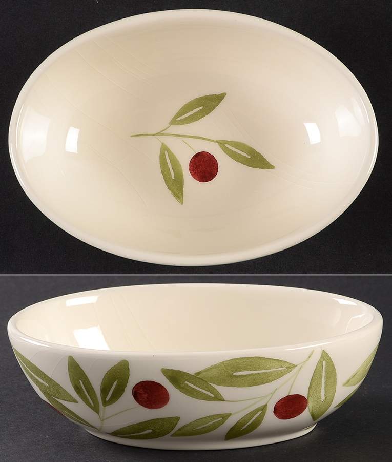 Cranberry 6" Oval Bowl by Crate & Barrel-1