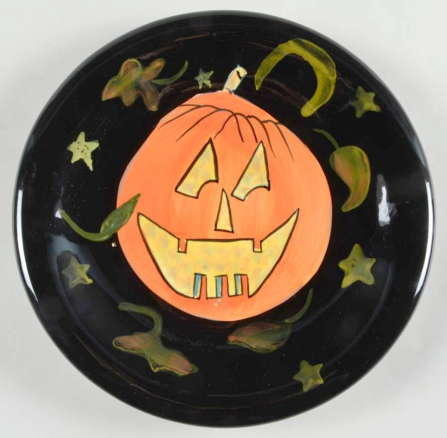 Ghost and Pumpkin (Pumpkin) Dessert/Pie Plate by Certified International-1