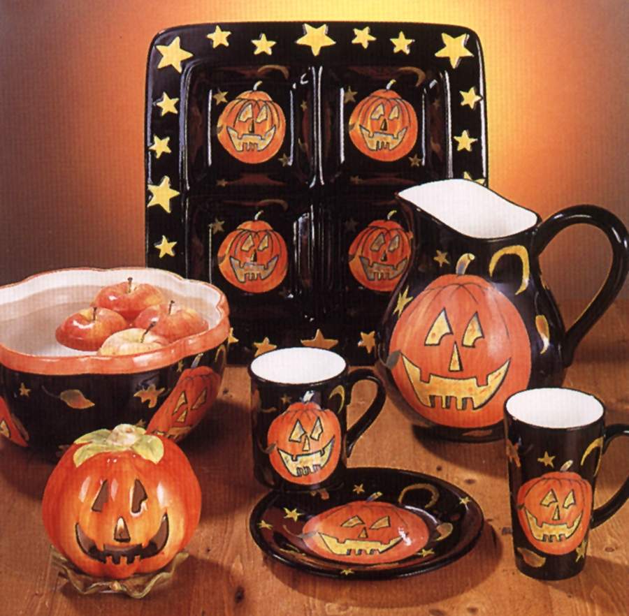 Ghost and Pumpkin (Pumpkin) Divided 4-Part Square Platter by Certified International-1