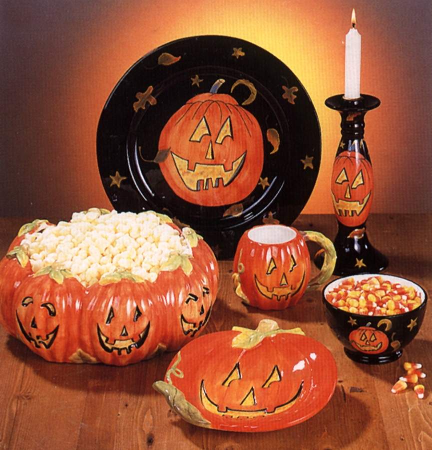 Ghost and Pumpkin (Pumpkin) 10" Candlestick by Certified International-1