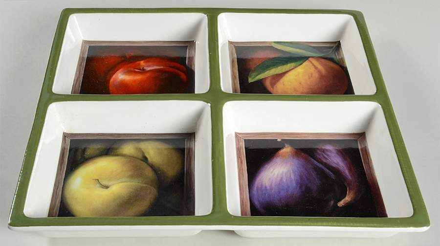 Fruit Gallery Divided 4-Part Square Platter by Certified International-1
