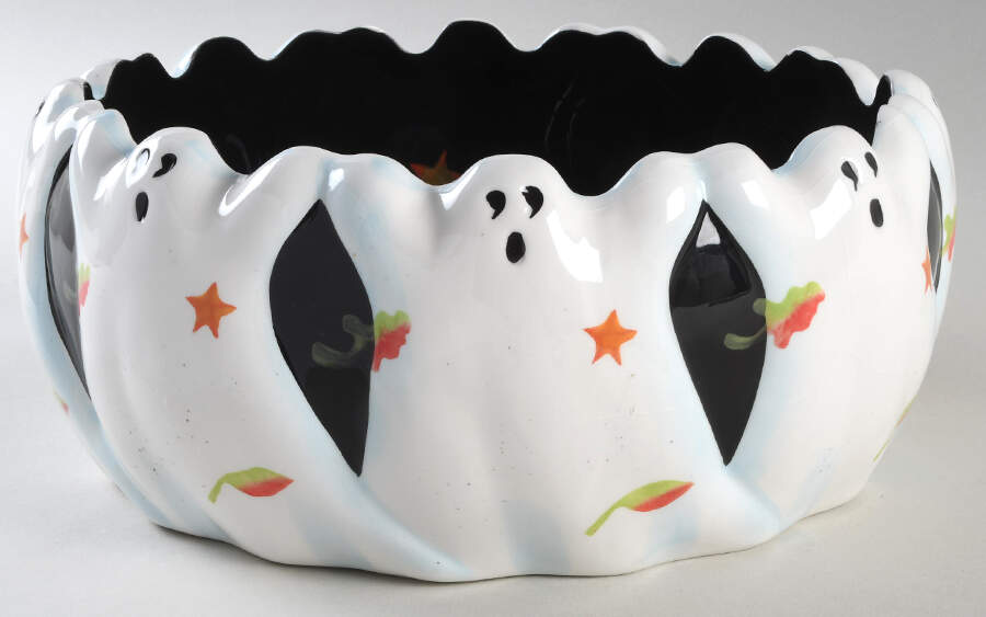 Ghost and Pumpkins (Ghosts) Sculpted Serving Bowl by Certified International-1