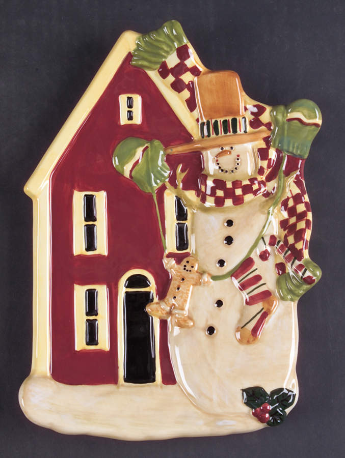 Folk Snowman (Large Flakes) Open Candy Dish by Certified International-1