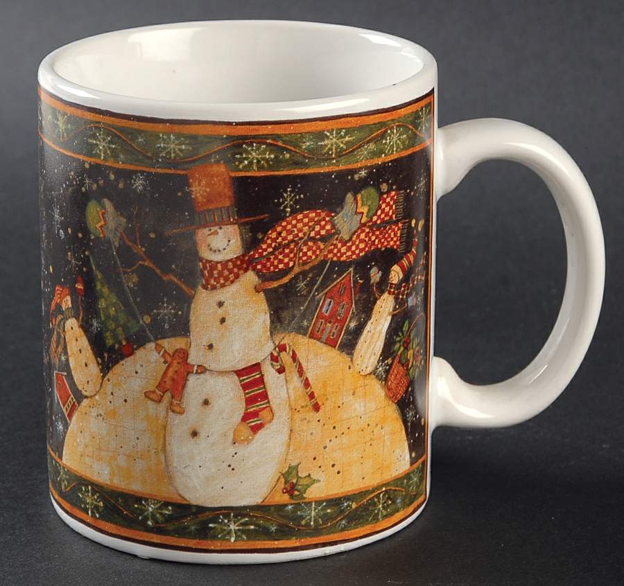 Folk Snowman (Tiny Flakes) Mug by Certified International-1