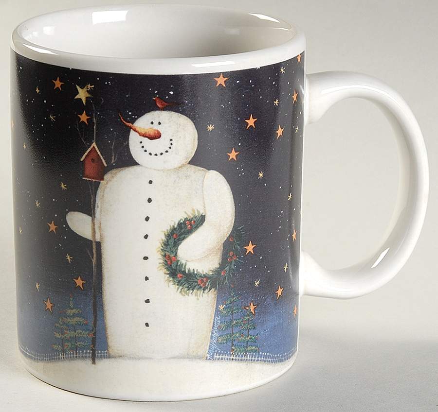Twilight Snowman (Gold Stars) Mug by Certified International-1