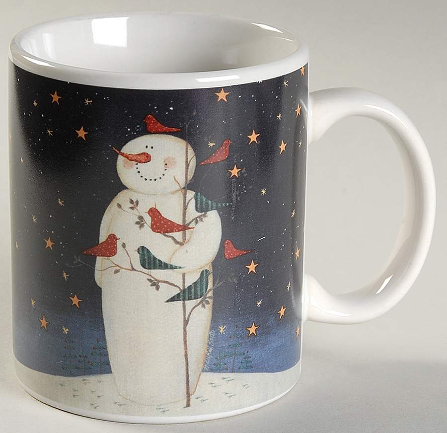 Twilight Snowman (Gold Stars) Mug by Certified International-1