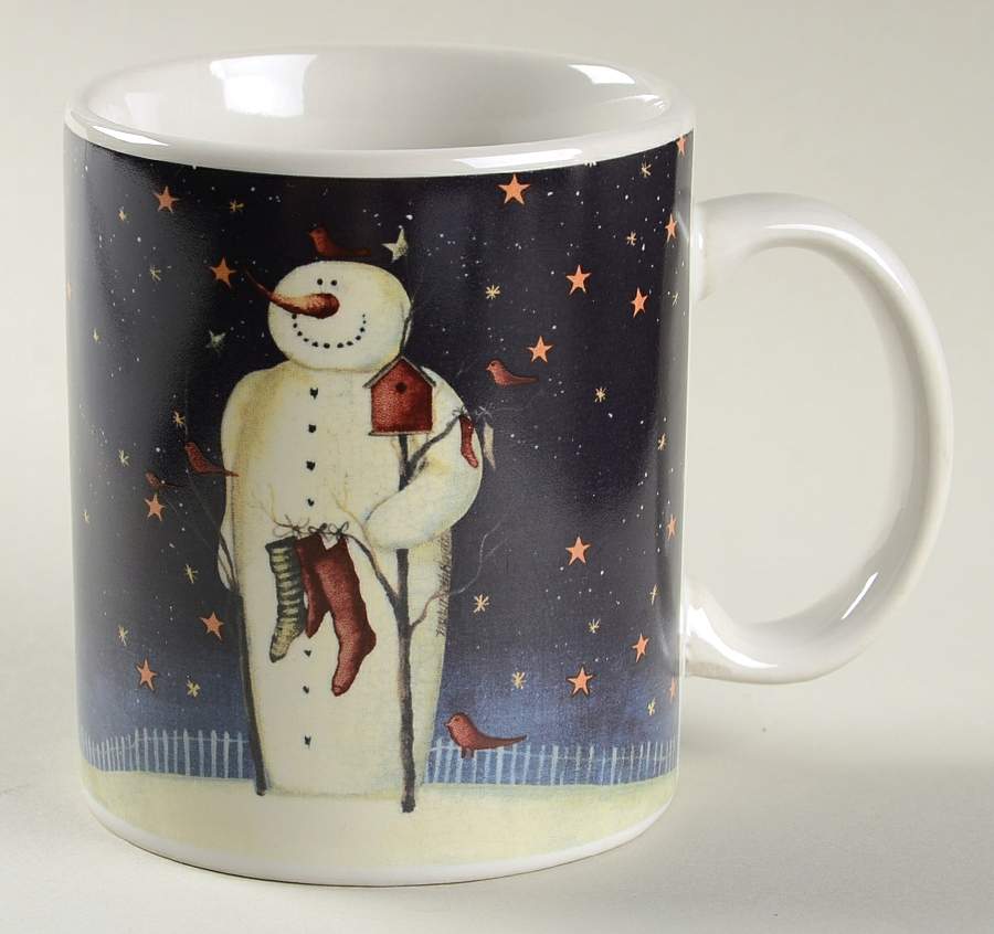 Twilight Snowman (Gold Stars) Mug by Certified International-1