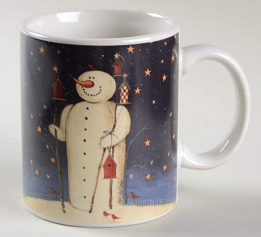 Twilight Snowman (Gold Stars) Mug by Certified International-1