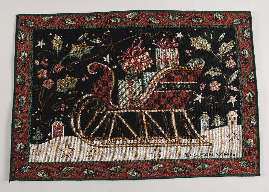 Holiday Greetings (Red Border) Cloth Placemat by Certified International-1