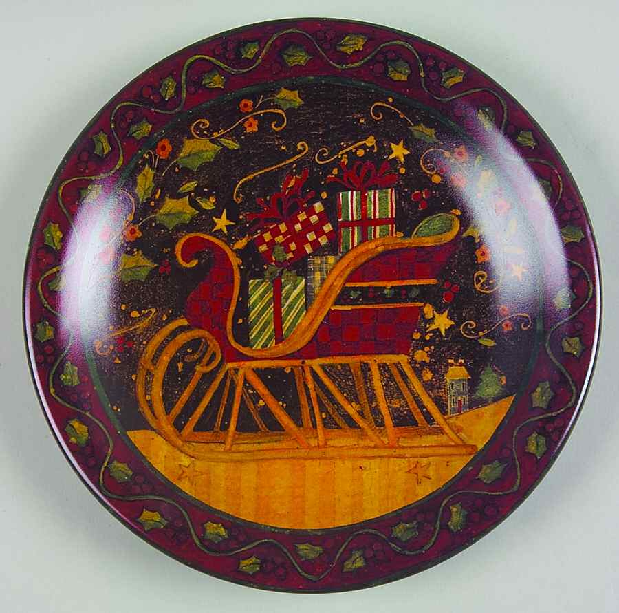Holiday Greetings (Red Border) Salad/Dessert Plate by Certified International-1